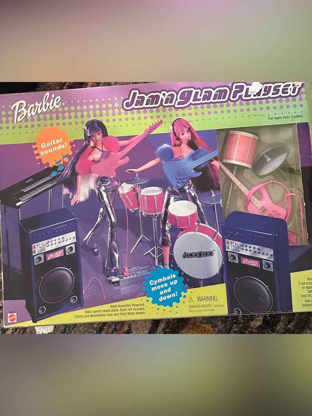 Barbie Jam 'n Glam Playset - Pink, Purple & Blue Band Set-NEVER USED